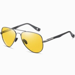 HYTIREBY Sonnenbrille Sonnenbrille-Damen-Herren-Polarisiert Premium Metallrahmen UV400 Sonnenbrille Herren Outdoor Vintage Unisex UV400 Fahren Sonnenbrille