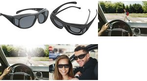 WEDO Überzieh-Sonnenbrille für Autofahrer mit Brille polarisierende Brillengläser reduzieren Blendungen & - 1 Stück (271 48599)